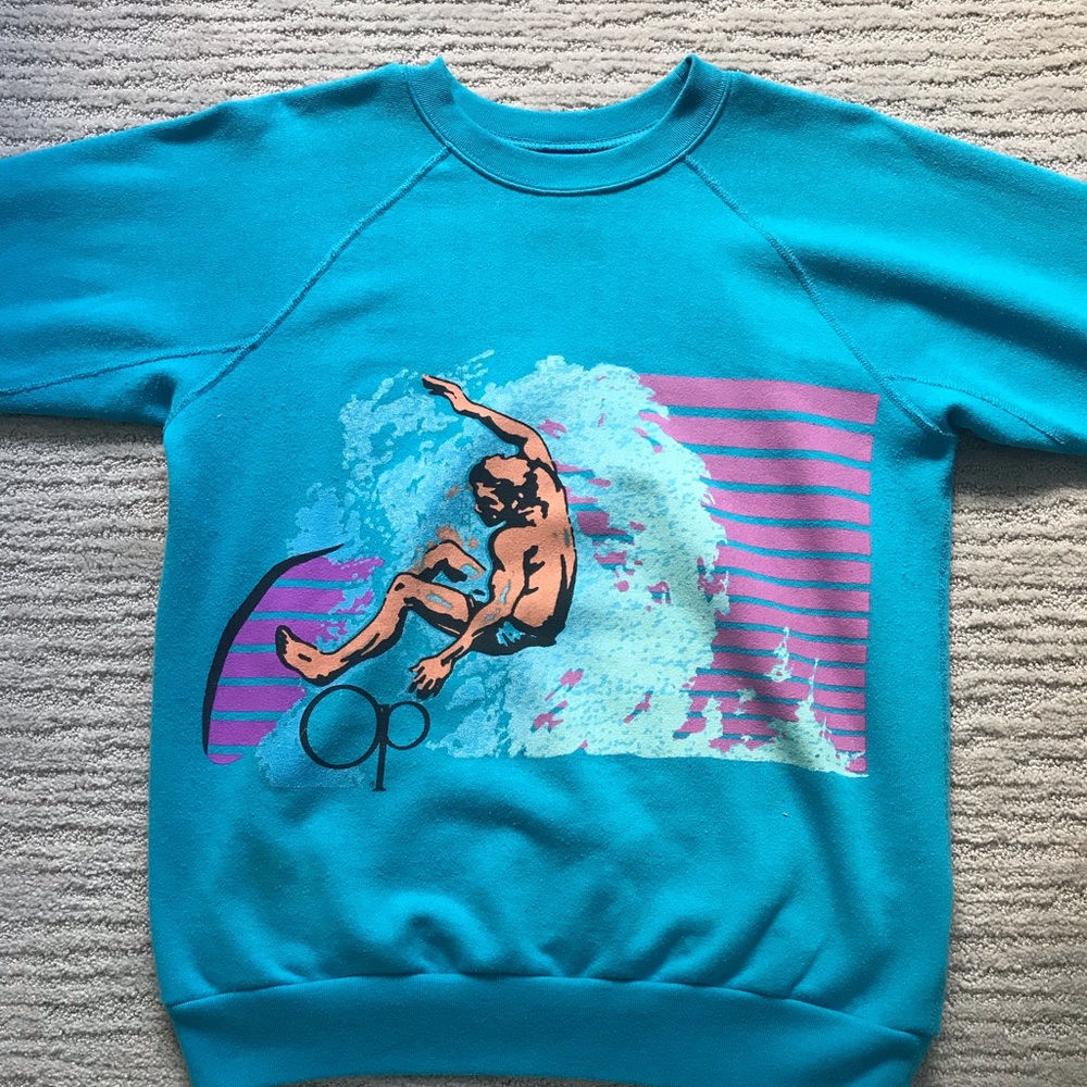 OP Vintage turquoise crew neck